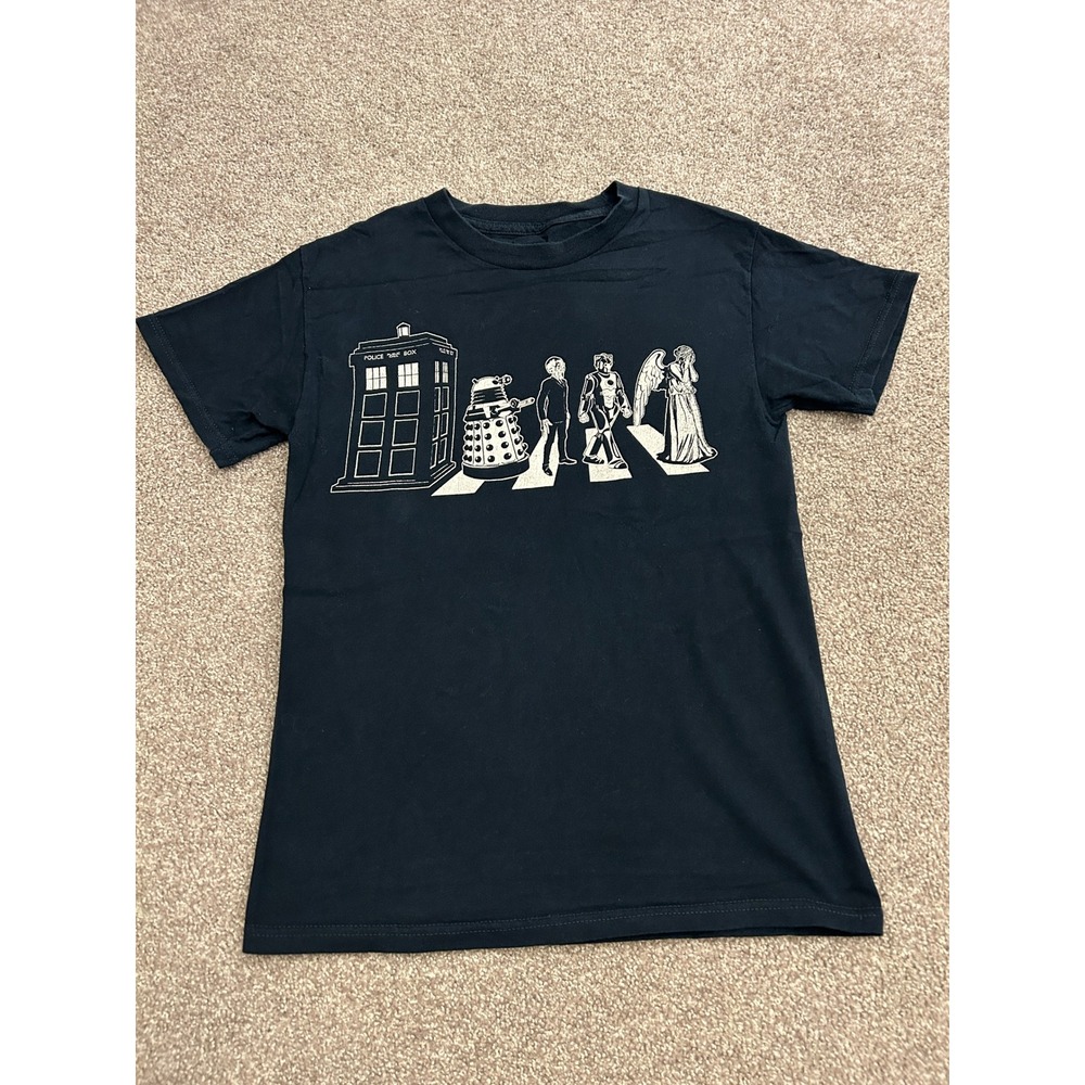 VTG Doctor Who T Shirt Mens Small Black Excellent‎ Abbey Road Parody Graphic Tee